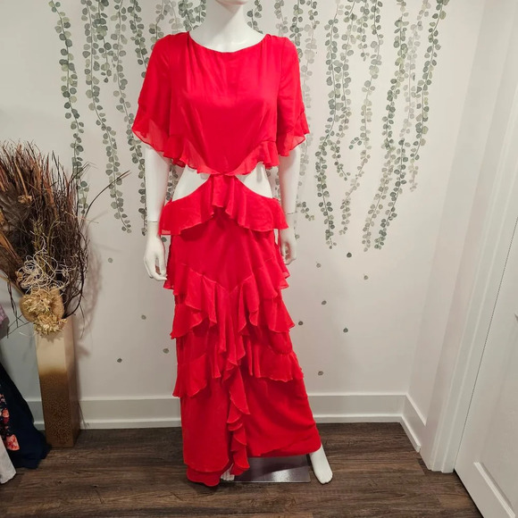 Fame and Partners Marse Gown Red Dress US 14 - Picture 6 of 13